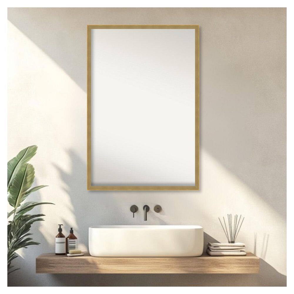 Incline Dark Gold 37.5 in. x 25.5 in. Non-Beveled Modern Rectangle Wood Framed Bathroom Wall Mirror price history on PriceWatchPro