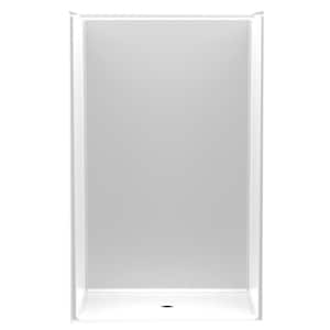 Accessible AcrylX 46 in. x 36 in. x 75.3 in. 1-Piece Shower Stall with Center Drain in White