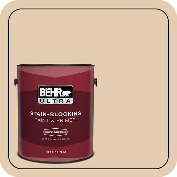 BEHR ULTRA 1 gal. Home Decorators Collection #HDC-AC-09 Concord Buff Extra Durable Flat Interior Paint & Primer