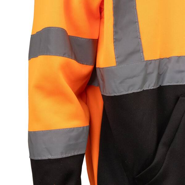 PIP Men's X-Large Hi Vis Orange ANSI Type R Class 3-Quarter-Zip