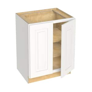 Grayson Pacific White Painted Plywood Shaker Assembled Bath Cabinet FH Soft Close 27 in W x 21 in D x 34.5 in H