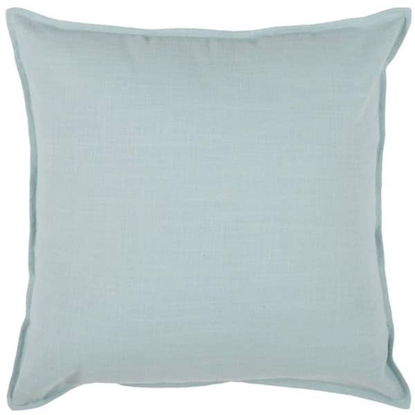 HomeRoots Aqua Solid Polyester 20 in. X 20 in. Throw Pillow