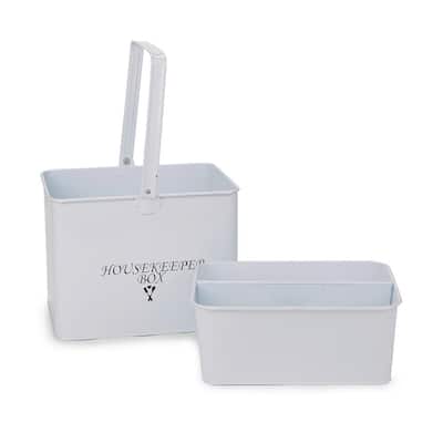 White Cleaning Caddy Housekeeper Supply Basket
