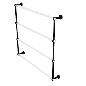 Pacific Beach 4-Tier 36 in. Ladder Towel Bar with Groovy Accents in Matte Black