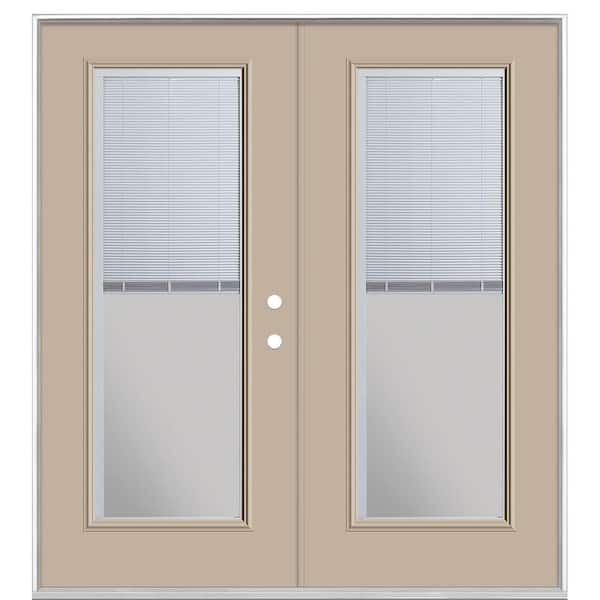 Masonite 72 in. x 80 in. Canyon View Steel Prehung Left-Hand Inswing Mini Blind Patio Door in Vinyl Frame without Brickmold