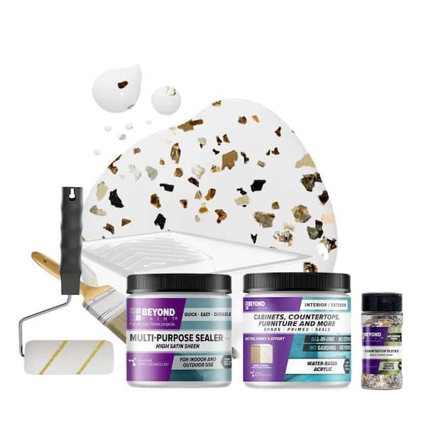 Bright White Countertop Kit and Oxford Bronze Flecks