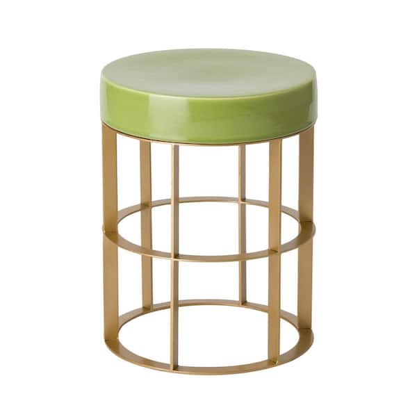 Emissary Milo 18.5 in. H Gold Round Wrought Iron Accent Table