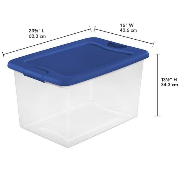 Sterilite 32 Qt. Latch Box Plastic, Stadium Blue