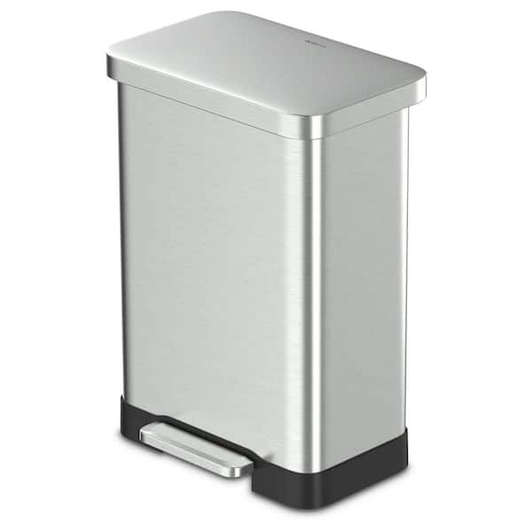 Cisvio 20 gal. Trash Can, Stainless Steel Step On Kitchen Trash Can, Stainless Steel Metal Household Trash Can