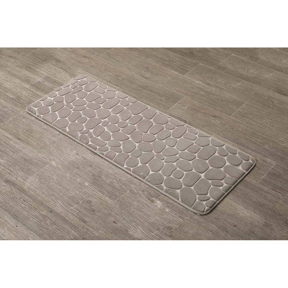 Taupe Memory Foam Runner Mat with 3D Pebble Design