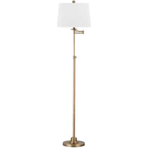 Nadia 64.25 in. Gold Floor Lamp with Off-White Shade