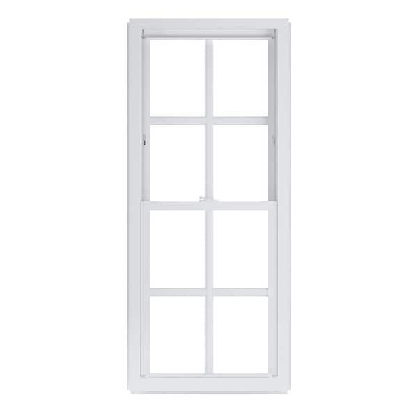American Craftsman 24 in. x 54 in. 50 Series Low-E Argon SC Glass Double Hung White Vinyl Replacement Window with Grids, Screen Incl