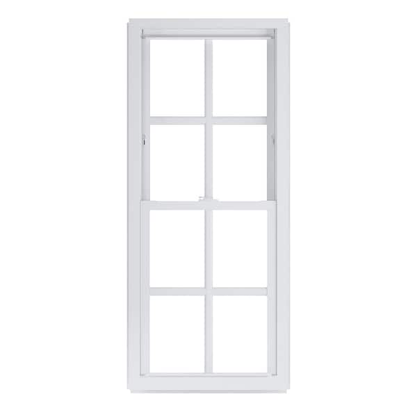American Craftsman 24 in. x 54 in. 50 Series White Double Hung Low-E Argon SC Glass Vinyl Vinyl Replacement Window with Grids, Screen Incl