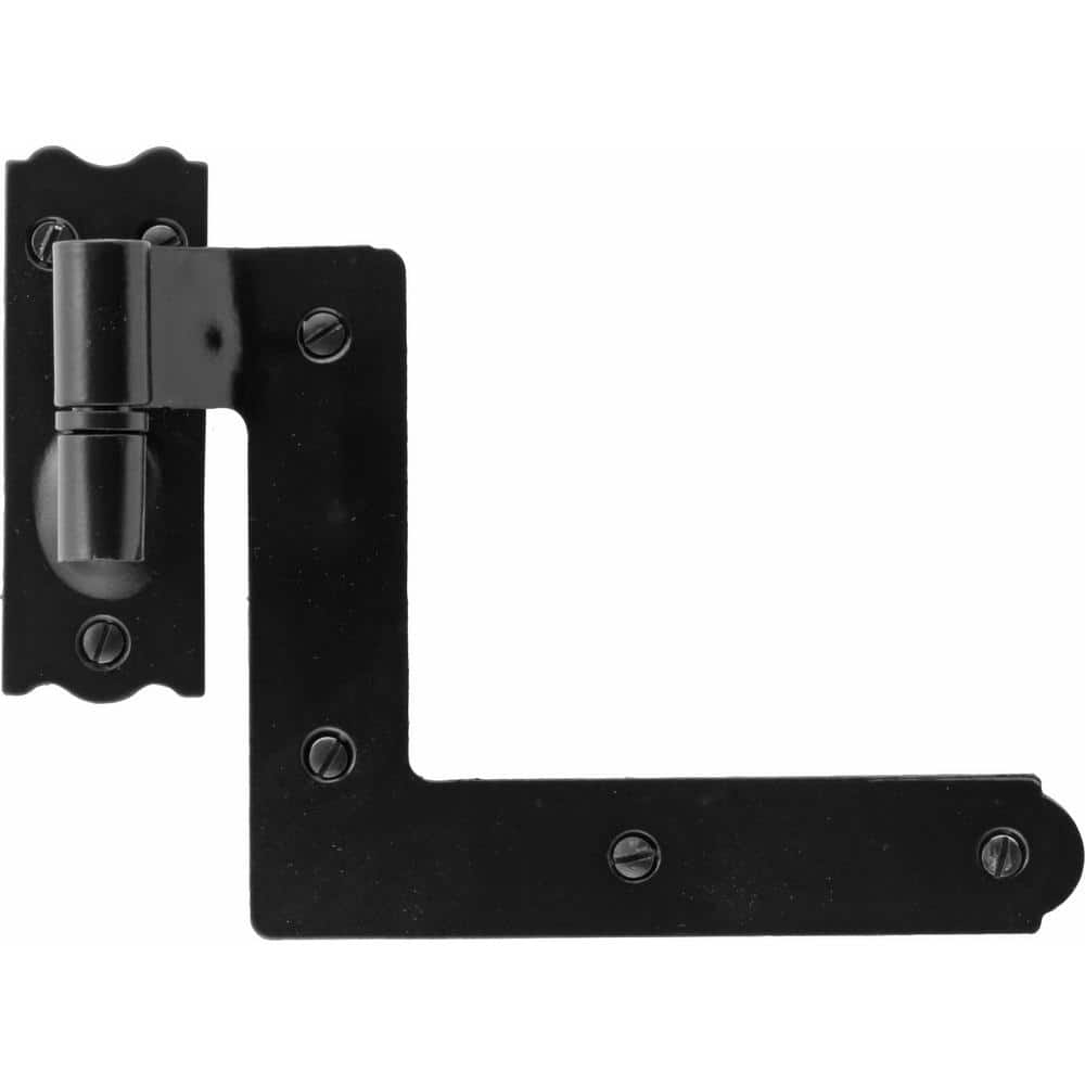 Black Iron Exterior Shutter Hinge Set for Wood or Vinyl Siding