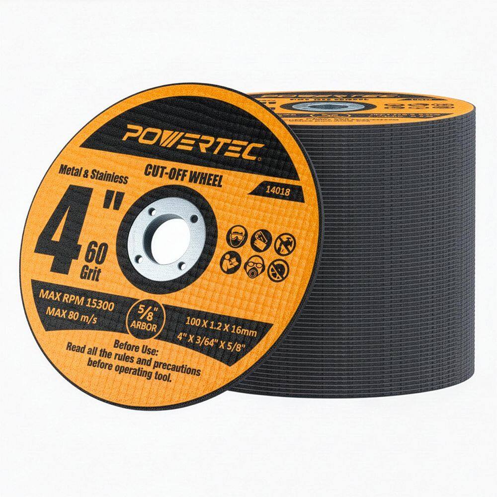 4 in. Metal Cut Off Wheels, 50-Pack, Iridium-Coated Aluminum Oxide 60 Grit, 1/16 in. Thick with 5/8 in. Arbor price history on PriceWatchPro