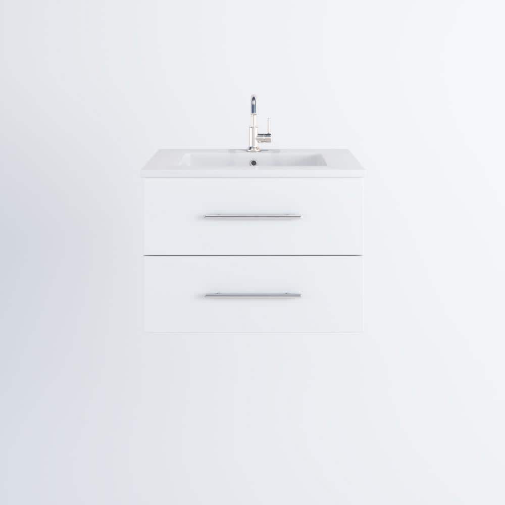 Napa 30 in. W x 20 in. D Single Sink Bathroom Vanity Wall Mounted In White with Acrylic Integrated Countertop price history on PriceWatchPro