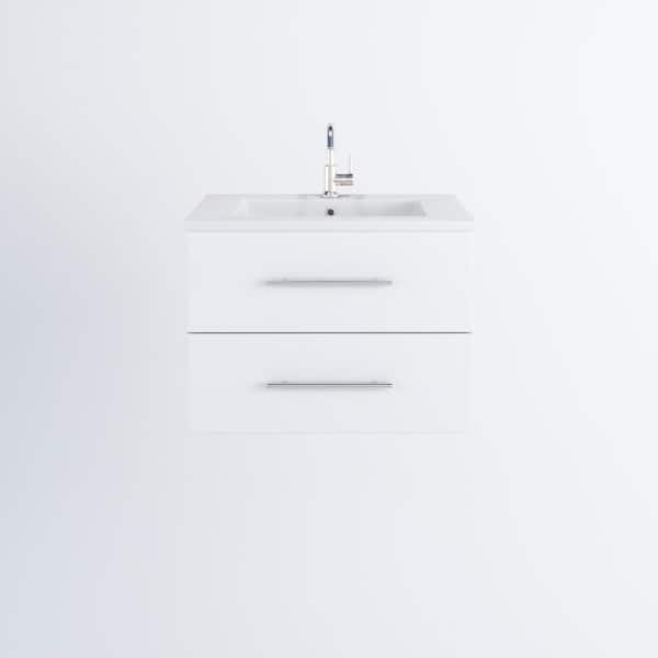 VOLPA USA AMERICAN CRAFTED VANITIES Napa 30 in. W x 20 in. D Single Sink Bathroom Vanity Wall Mounted In White with Acrylic Integrated Countertop