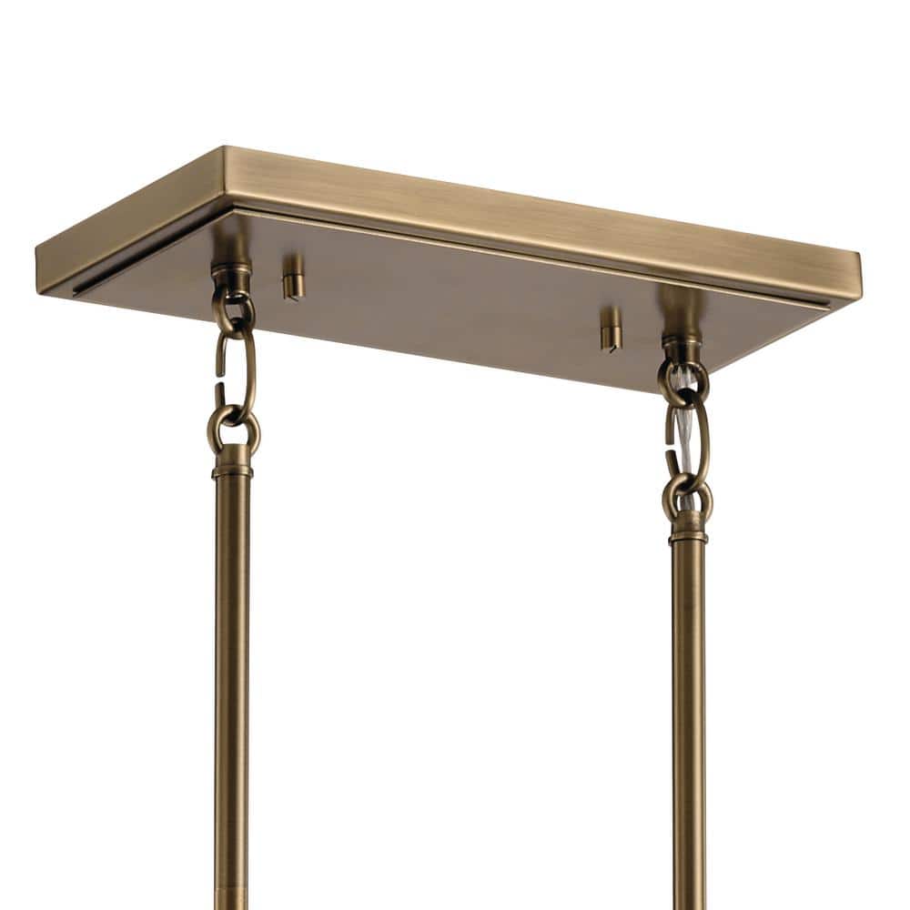 Weathered Brass 8-Light Industrial Chandelier with Clear Glass