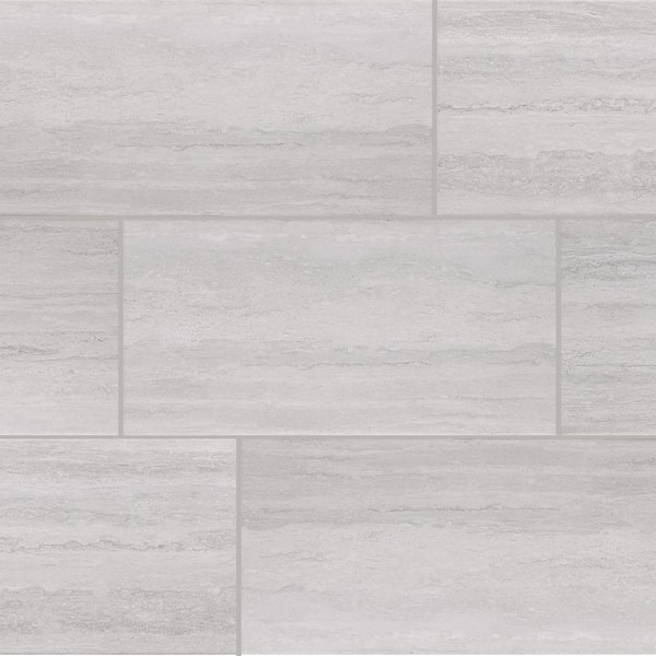 Florida Tile Home Collection Silver Sand 12 in. x 24 in. Matte Porcelain Floor and Wall Tile Sample (1.94 sq. ft./Piece)