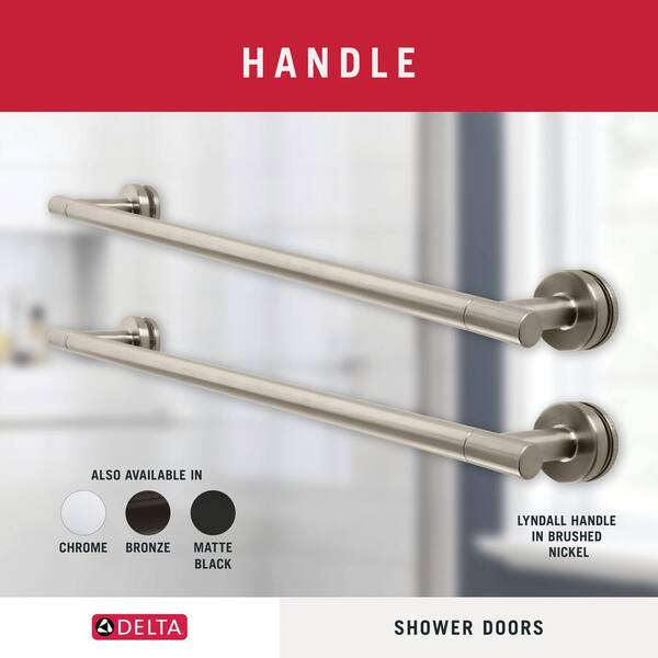60 in. x 71-1/2 in. Mod Soft-Close Frameless Sliding Bathtub Door in Nickel with 3/8 in. Clear Glass and Lyndall Handles 60 in. x 71-1/2 in. Mod Soft-Close Frameless Sliding Bathtub Door in Nickel with 3/8 in. Clear Glass and Lyndall Handles
