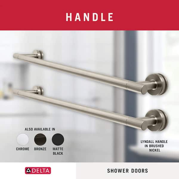 Everly 60 in. x 59-1/4 in. Mod Semi-Frameless Sliding Bathtub Door in Nickel and 1/4 in. (6mm) Droplet Glass