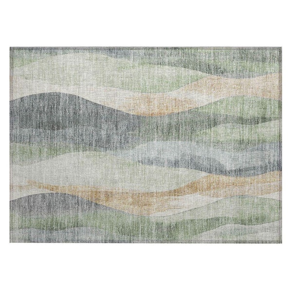 Chantille Machine Washable Indoor/Outdoor Abstract ACN1989 Aloe 2 ft. x 3 ft. Accent Rug