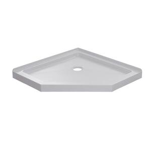 36 in. x 36 in. Single Threshold Neo Angle Shower Base in White