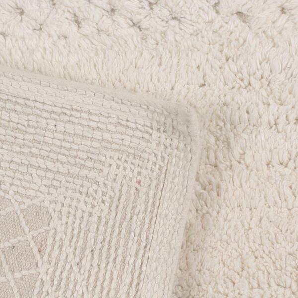 Home Weavers Classy Bathmat Collection - Absorbent Cotton Soft Bath Rug, Machine Washable - 17x24 - Ivory