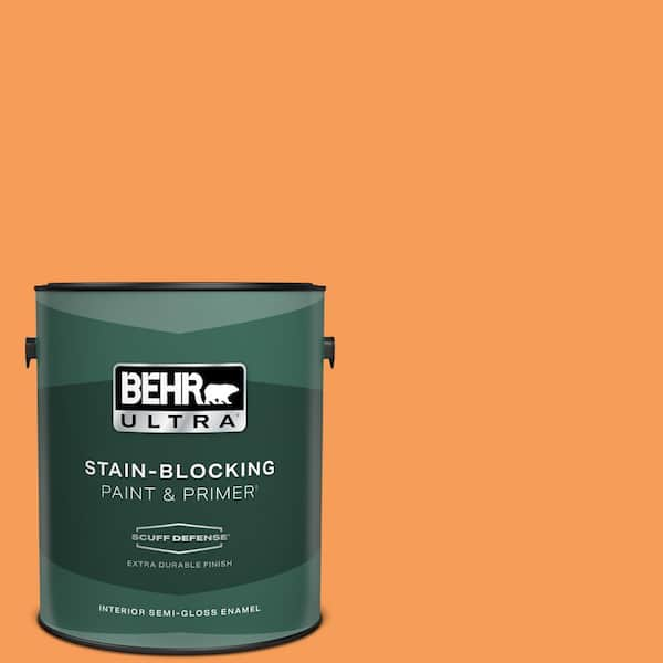 BEHR ULTRA 1 gal. #P220-6 Bergamot Orange Extra Durable Semi-Gloss Enamel Interior Paint & Primer