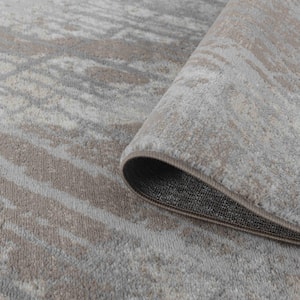 Sakarya Collection Brown Grey 8 ft. x 11 ft. Abstract Contemporary Indoor Area Rug