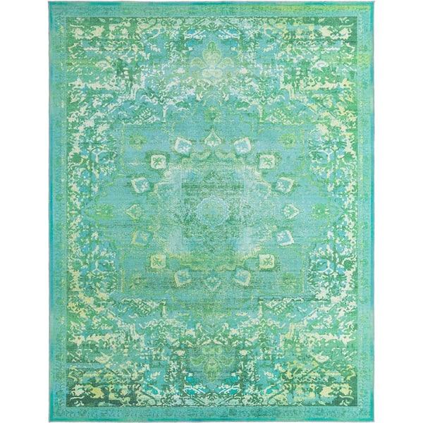 Unique Loom Renaissance Roma Spring Green 10 ft. 6 in. x 13 ft. Machine Washable Area Rug