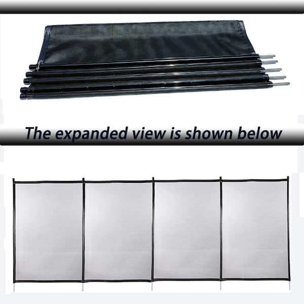 Unbranded 24 ft. x 4 ft. Black Outdoor Pool Fence With Section Kit for Inground Pools Garden and Patio