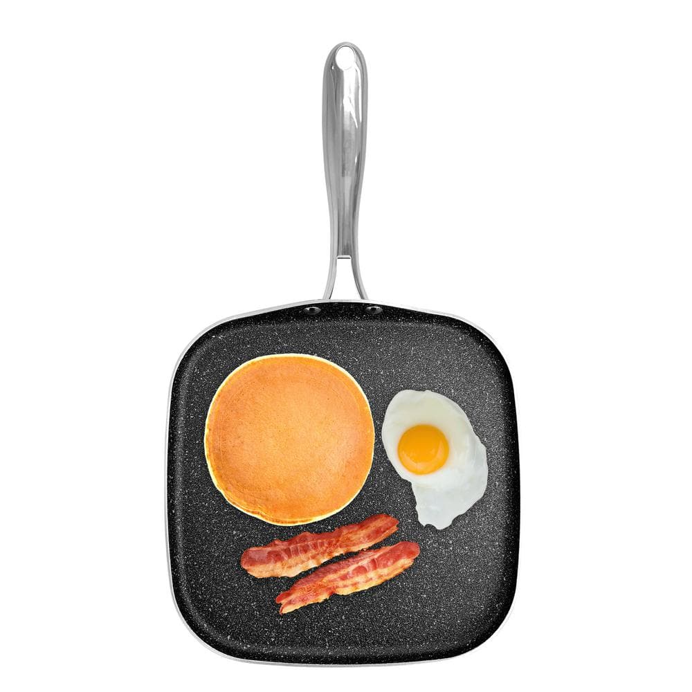 Gotham Steel Nonstick Griddle Pan 10.5 inch Griddle Flat Fry Pan for Eggs  Pancakes Bacon More 