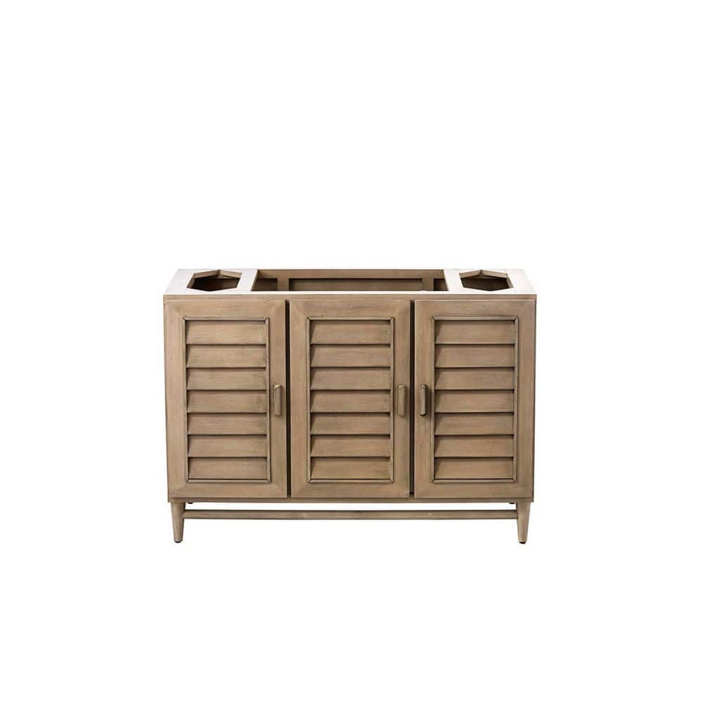 Portland 47.9 in. W x 23.5 in. D x 33.0 in. H Single Bath Vanity Cabinet Without Top in Whitewashed Walnut