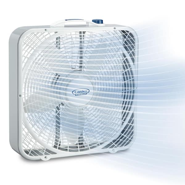 Weather Shield 20 in. 3 Speed Box Fan for Home in White with 2000 CFM, High Performance Grill and Carry Handle