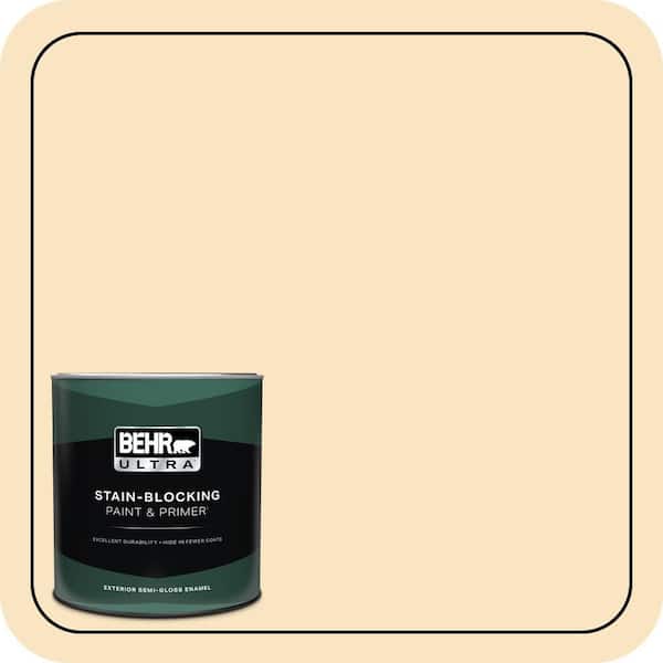 BEHR ULTRA 1 qt. #340C-2 Havana Cream Semi-Gloss Enamel Exterior Paint & Primer
