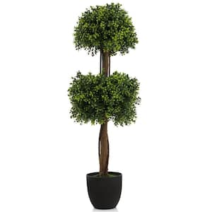 3 ft. Green Artificial Boxwood Topiary Ball Tree for Front Porch Patio Home, Faux Fake Tree Plant