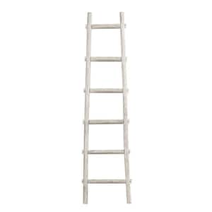 Mariana 6 Step White Decorative Ladder Shelve Wooden Wall Art