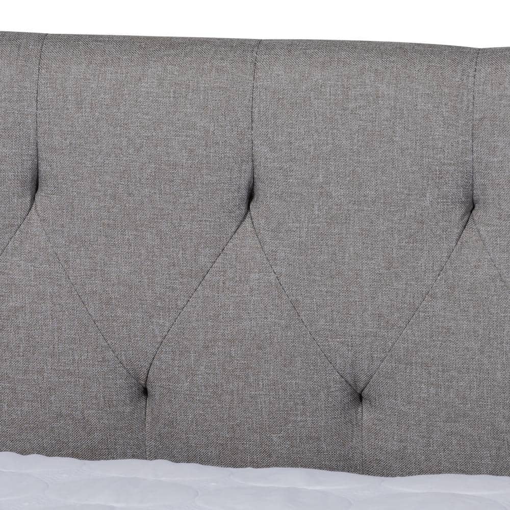 Full Gray Upholstered Wood Frame Daybed with Trundle