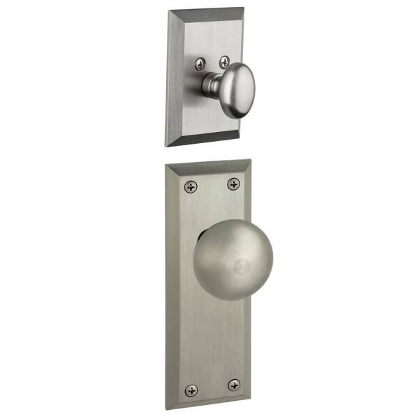 Grandeur Fifth Avenue Single Cylinder Satin Nickel Combo Pack Keyed Alike with Knob and Matching Deadbolt