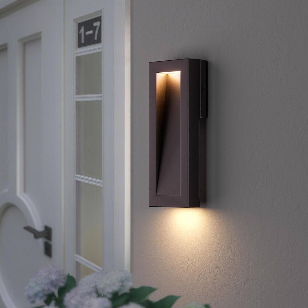 15.1 in. 2-Light Oil Rubbed Bronze Integrated LED Outdoor Metal Exterior Porch Wall Lights Sconces Lighting Fixtures price history on PriceWatchPro