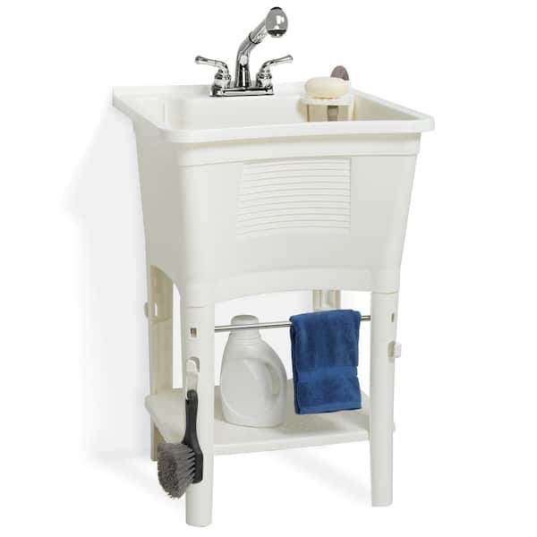 Glacier Bay 24.1 in. L x 24.1 in. W x 36.7 in. H Laundry Sink