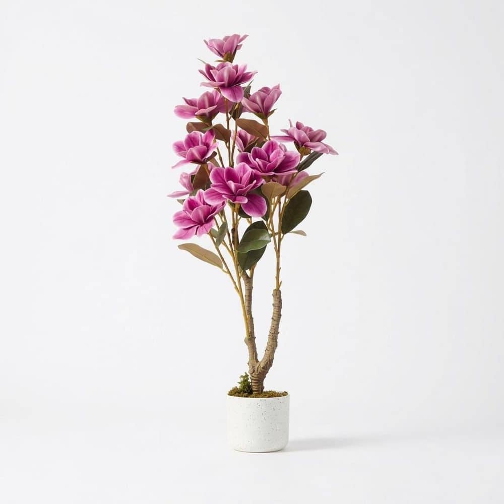 MOVECOM 3.1 ft. Artificial Magnolia Tree with Realistic Blooms