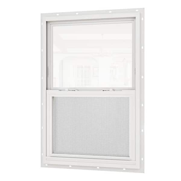36 in. x 48 in. 62-Series Double Glazed Single Hung Vinyl Window with Tempered Glass, White