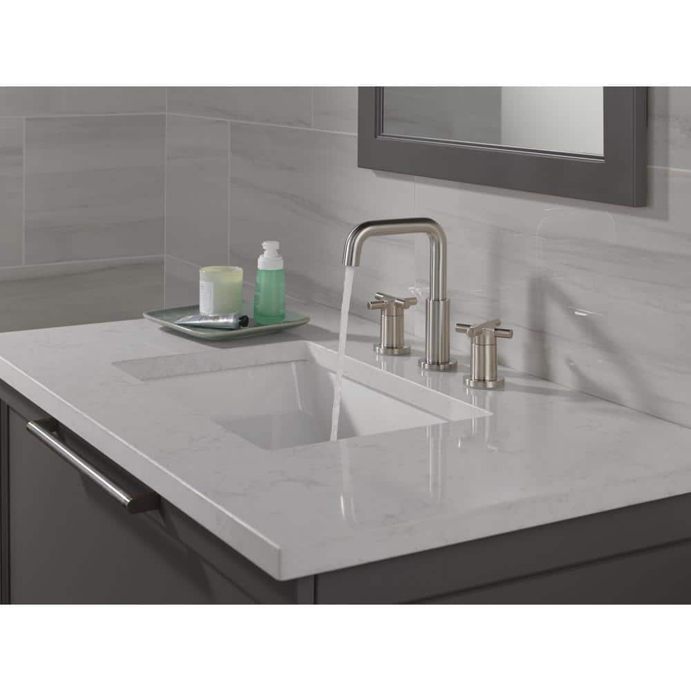 Nicoli Stainless Steel Widespread Bathroom Faucet with Cross Handles