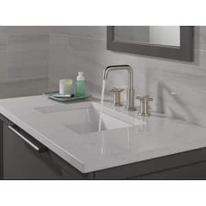 Nicoli 8 in. Widespread Double Handle Bathroom Faucet in Stainless Steel