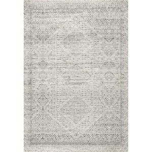 Hart Machine Washable Abstract Tribal Gray 8 ft. x 8 ft. Square Rug