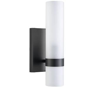 4.3 in. 1-Light Black Modern Wall Sconce with Standard Shade