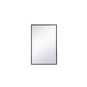Timeless Home 28 in. W x 18 in. H x Modern Metal Framed Rectangle Black Mirror
