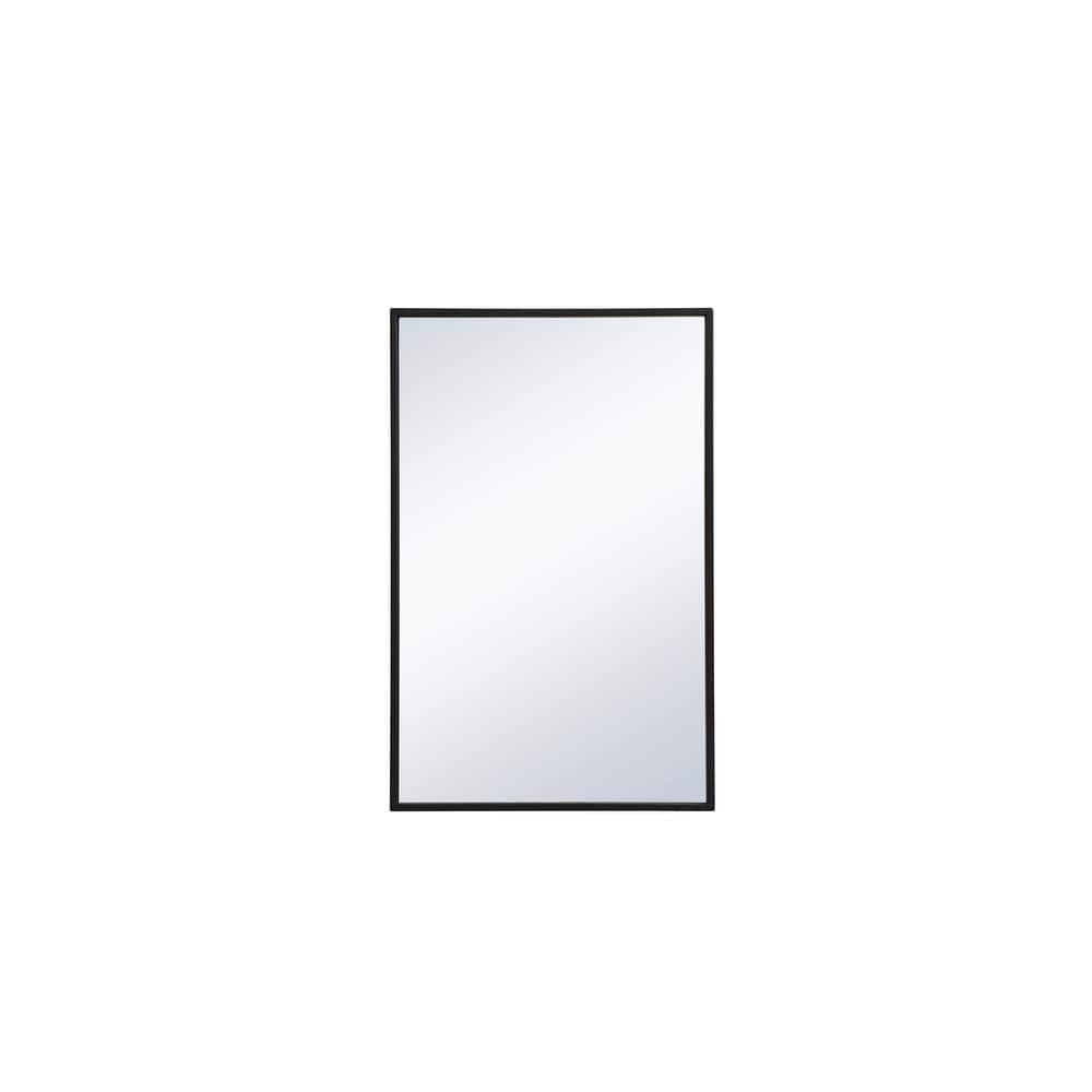 Small Rectangle Black Modern Mirror (18 in. H x 28 in. W)